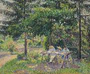 Enfants attables dans le jardin a Eragny, Camille Pissarro